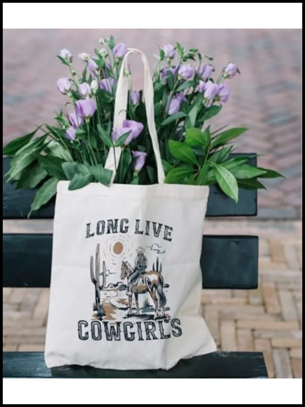 Western Canvas Tote Bag for Women Cowgirl Gifts Reusable Grocery Tote